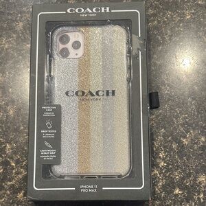 Coach Glitter Stripe Case for iPhone 11 Pro Max - Silver, Gold, Gray